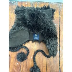 AMERICAN EAGLE Brown Faux Fur Ear Tie Neck Faux Fur Trapper Hat One Size